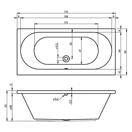 Ванна акриловая Riho Carolina B055001005 170x80