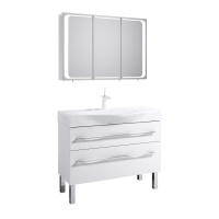 Мебель для ванной Aqwella 5 stars Milan Mil.01.10/2n/W 100 с шкаф-зеркалом, напольная, 2 ящика