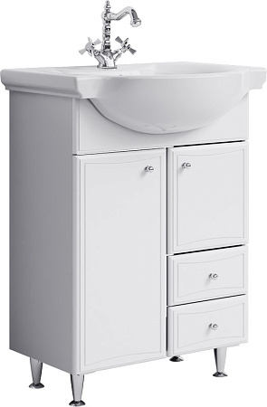 Тумба под раковину Aqwella Барселона Люкс BA0106K 65 с корзиной, белый