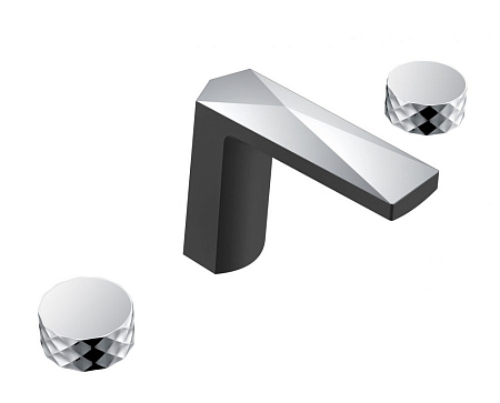 Смеситель Boheme Venturo 150-BCR-DIAMOND для раковины, ручка Diamond, черный/хром