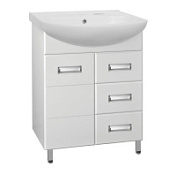 Тумба под раковину Style Line Ирис 65 3 ящика, белый