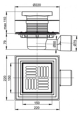 Душевой трап AlcaPlast APV3444