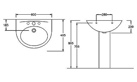 Раковина Hatria Erika Y0T9 60