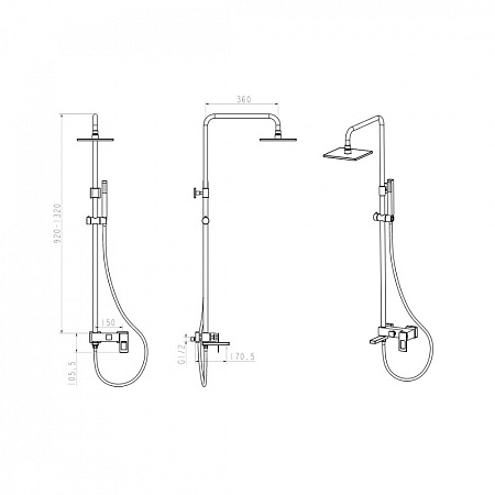 Душевая стойка Boheme Q 148-WG.2 белый/золото