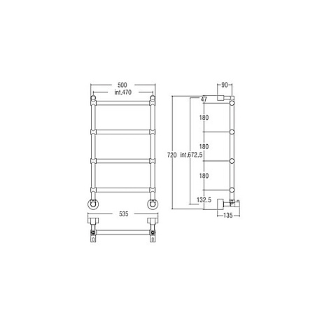 Полотенцесушитель водяной Margaroli Sole 442/TS-4 MA0442TS0401CR хром