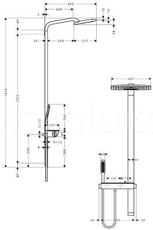 Душевая стойка Hansgrohe Raindance 27149000 хром