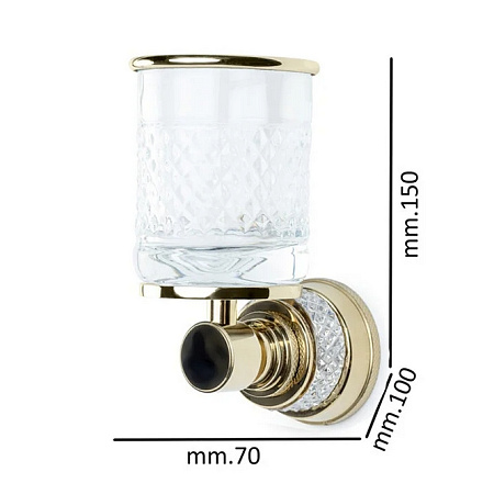 Стакан Boheme Aura 10244-G для зубных щеток, золото