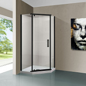 Душевой уголок Vincea Stresa VSP-1S100CLB 100x100x195 прозрачное/черный