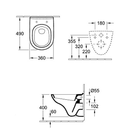 Унитаз подвесной Villeroy & Boch O.Novo 5688HR01 микролифт, альпийский белый