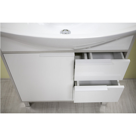 Тумба с раковиной Aquaton Рико 1A215401RIB90 80 белый/ясень фабрик