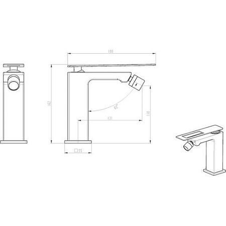 Смеситель Boheme Q 146-BUW для биде, черный