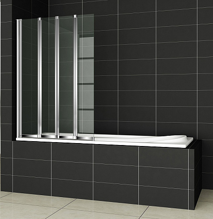 Шторка на ванну Cezares Pratico PRATICO-V-4-100/140-P-Cr-L 100 L рифленое стекло