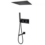 Душевая система ABBER Daheim AF8254B скрытого монтажа с изливом, термостат, черный матовый
