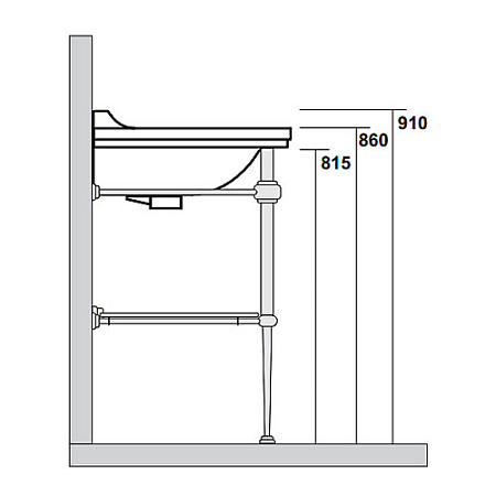 Консоль для раковины Kerasan Waldorf 9195K3br 150 напольная, с полкой, бронза