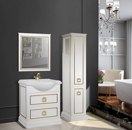 Тумба под раковину Tessoro Foster TS-F9065-C-W-G 65 белый с патиной золото