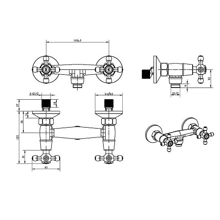 Смеситель Boheme Royal 274-Royal для душа, хром