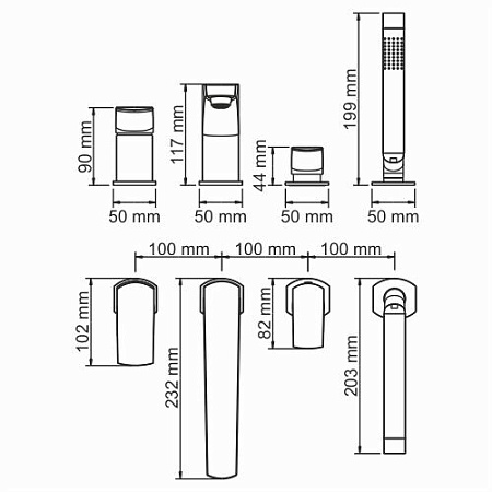 Смеситель WasserKRAFT Salm 2755 для ванны с душем
