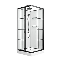 Душевая кабина Niagara Standart ST90/15QL/KL/BKT 90x90x225 черный матовый/прозрачный клетка