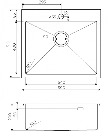 Кухонная мойка Omoikiri Akisame 59-LG 59х51 светлое золото