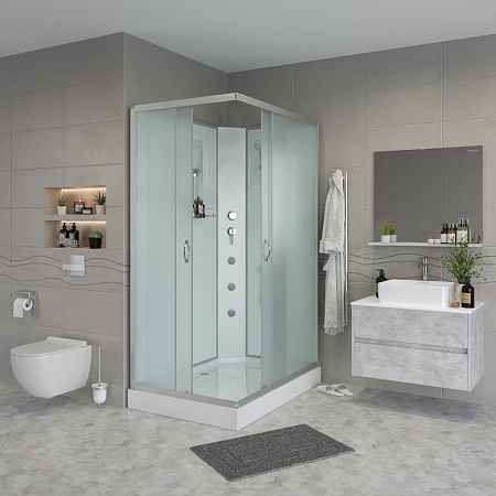 Душевая кабина Niagara Classic NG-43285-14QBKG 120x80x200 стекло матовое/профиль серебро