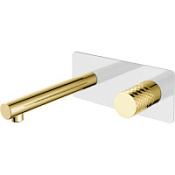 Смеситель Boheme Stick 125-WG для раковины, ручка Diamond, белый/золото