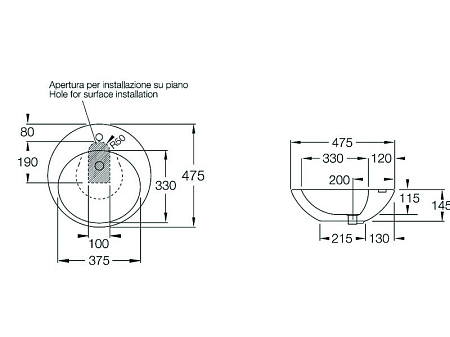 Раковина Hatria Happy Hour Y0M601 47,5х47,5 белый