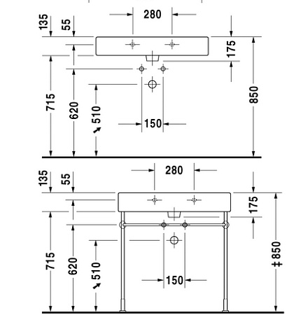 Раковина Duravit Vero 0454800000  80 