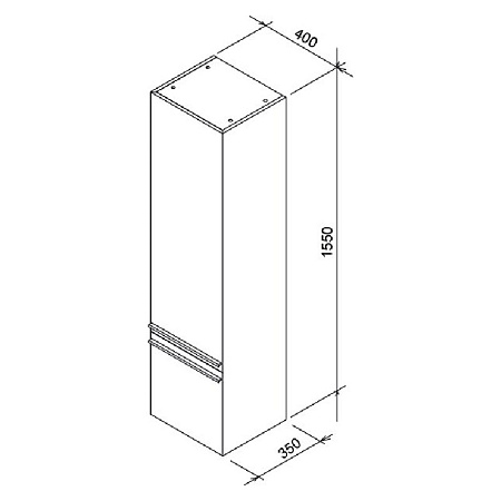 Шкаф-пенал Ravak Clear SB 400 R X000000764 подвесной, белый/вишня