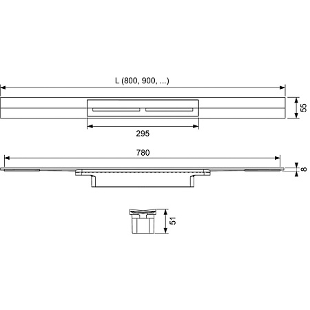Душевой лоток Tece TECEdrainprofil 671210 120 хром глянцевый