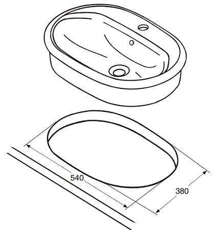 Раковина встраиваемая IDO 1118301101  56