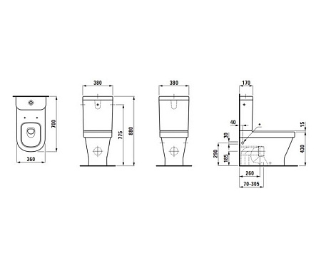 Унитаз-компакт Laufen LB3 8.2468.4.000.000.1 нижний подвод воды