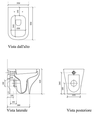 Чаша для унитаза приставного Galassia Plus Design 6113 белый