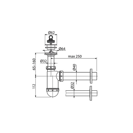 Сифон для раковины AlcaPlast A42