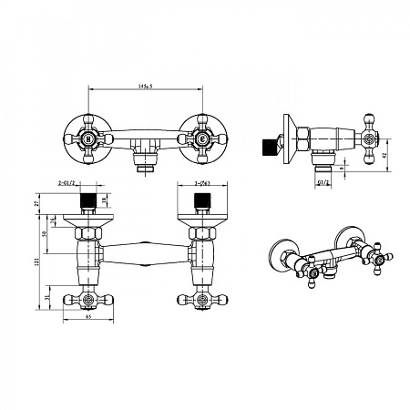 Смеситель Boheme Satine 314-ST для душа, бронза