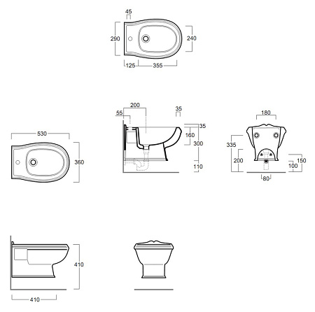 Биде подвесное Simas Arcade AR 843 bia с 1 отверстием под смеситель, белый