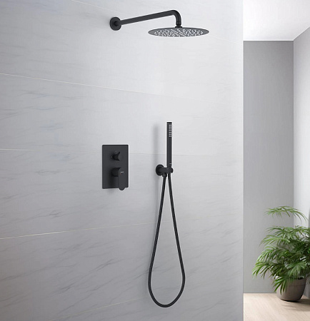 Душевой комплект Aquatek Оберон AQ1272MB черный матовый