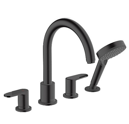 Смеситель Hansgrohe Vernis Blend 71456670 на борт ванны, черный матовый