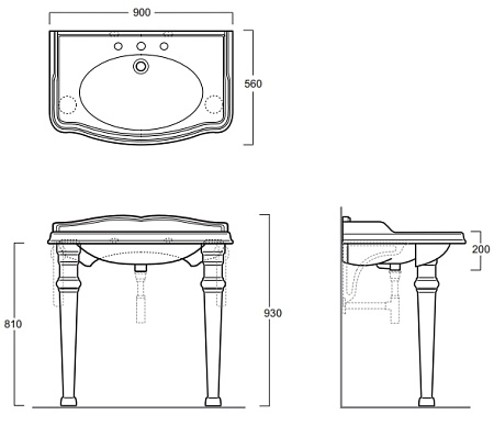 Раковина Simas Arcade AR 864 bia 1 hole 90x56x20 с 1 отверстием под смеситель, белый