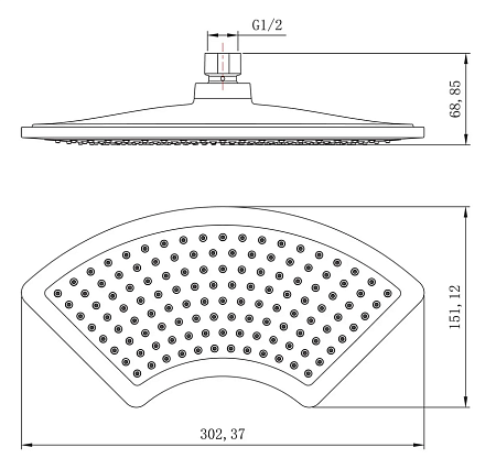Верхний душ Lemark LM8044C хром
