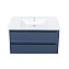 Тумба под раковину La Fenice Elba TWIN FNC-01-ELB-BG-100-2 два ящика, Blu Grigio синий матовый - фото 1
