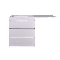 Тумба с раковиной напольная El Fante Даллас 150 L 3 ящика, пленка, белый Тумба с раковиной напольная El Fante Даллас 150 L 3 ящика, пленка, белый