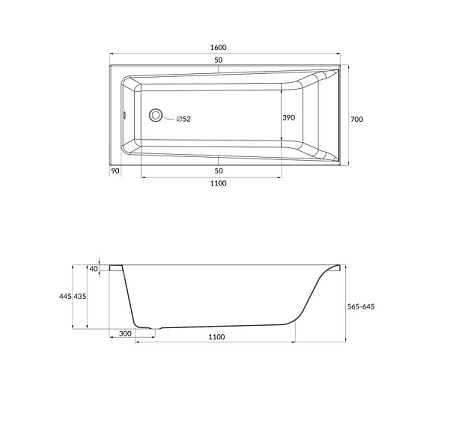 Акриловая ванна Cersanit Lorena WP-LORENA*160  160x70