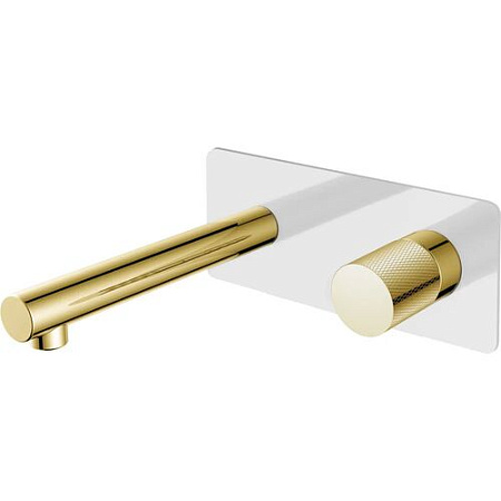 Смеситель Boheme Stick 125-WG.2 для раковины, ручка Touch, белый/золото