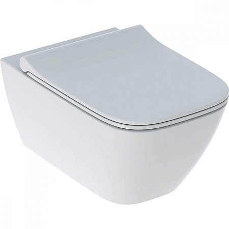 Унитаз подвесной Geberit Smyle Square Rimfree 500.685.01.1 с сиденьем SoftClouse QuickRelease