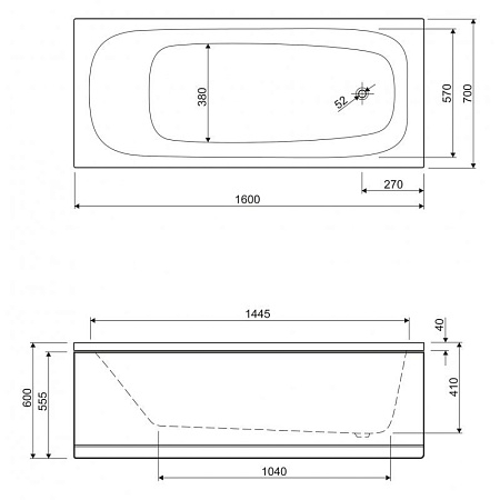 Каркас для ванны Cezares EMP-160-70-MF-R