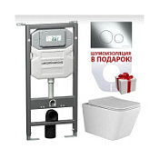 Комплект Ceramicanova Metric CN3007_1001CH_1000 подвесной унитаз + инсталляция + кнопка