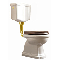 Унитаз Kerasan Retro 101001 со средним бачком, вертикальный выпуск, фурнитура золото