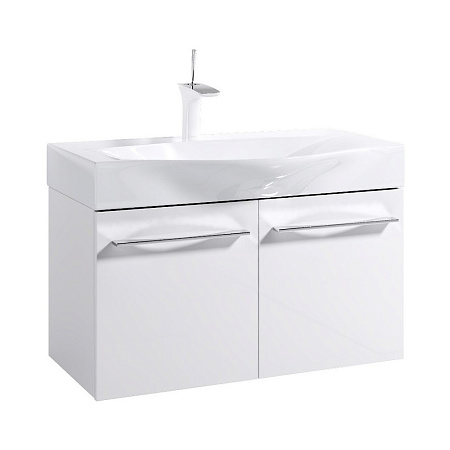 Тумба с раковиной Aqwella 5 stars Milan Mil.01.08/W 80 подвесная, 2 двери, белая