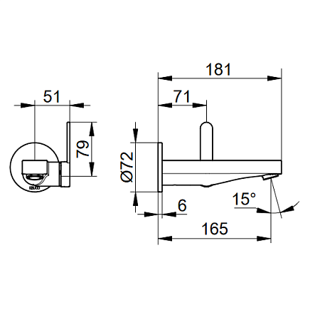 Смеситель Keuco Ixmo Flat 59516370301 для раковины, черный матовый