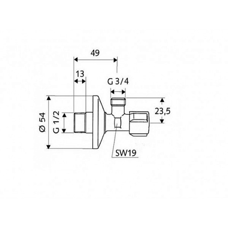 Вентиль Schell 03 300 06 99 угловой
